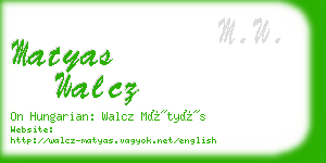 matyas walcz business card